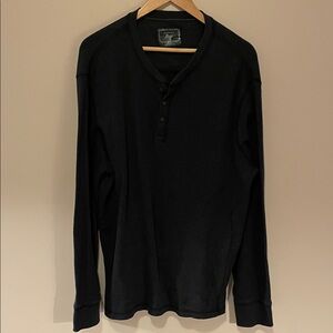 Bass Men's V-Neck Henley Sweater in Charcoal